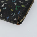 LOUIS VUITTON Monogram Multicolor Zippy Wallet Black M60243 LV Auth BA8385-7