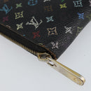 LOUIS VUITTON Monogram Multicolor Zippy Wallet Black M60243 LV Auth BA8385-14