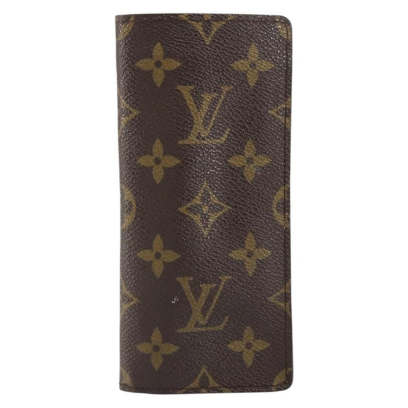 LOUIS VUITTON Monogram Etui Lunette Simple Glasses Case LV Auth BA8386