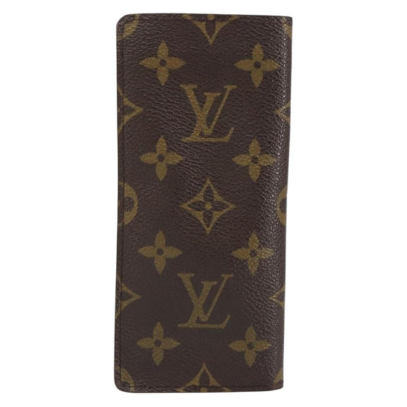LOUIS VUITTON Monogram Etui Lunette Simple Glasses Case LV Auth BA8386