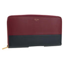 CELINE Long Wallet Leather Bordeaux Gold Auth BA8387V-1
