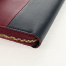 CELINE Long Wallet Leather Bordeaux Gold Auth BA8387V-10