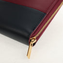 CELINE Long Wallet Leather Bordeaux Gold Auth BA8387V-11