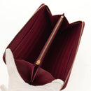 CELINE Long Wallet Leather Bordeaux Gold Auth BA8387V-14