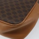 CELINE Macadam Canvas Shoulder Bag PVC Leather Brown Gold Auth BA8388-16