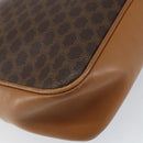 CELINE Macadam Canvas Shoulder Bag PVC Leather Brown Gold Auth BA8388-17