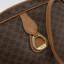 CELINE Macadam Canvas Shoulder Bag PVC Leather Brown Gold Auth BA8388-18