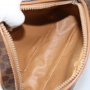 CELINE Macadam Canvas Shoulder Bag PVC Leather Brown Gold Auth BA8388-10