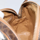 CELINE Macadam Canvas Shoulder Bag PVC Leather Brown Gold Auth BA8388-20