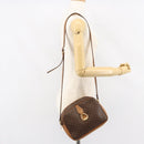 CELINE Macadam Canvas Shoulder Bag PVC Leather Brown Gold Auth BA8388-23