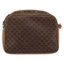 CELINE Macadam Canvas Shoulder Bag PVC Leather Brown Gold Auth BA8388-2