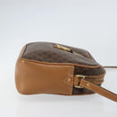 CELINE Macadam Canvas Shoulder Bag PVC Leather Brown Gold Auth BA8388-3