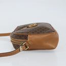 CELINE Macadam Canvas Shoulder Bag PVC Leather Brown Gold Auth BA8388-4