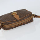 CELINE Macadam Canvas Shoulder Bag PVC Leather Brown Gold Auth BA8388-6