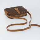 CELINE Macadam Canvas Shoulder Bag PVC Leather Brown Gold Auth BA8388-7