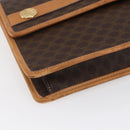 CELINE Macadam Canvas Shoulder Bag PVC Leather Brown Gold Auth BA8389-14