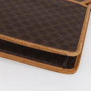 CELINE Macadam Canvas Shoulder Bag PVC Leather Brown Gold Auth BA8389-15