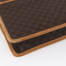 CELINE Macadam Canvas Shoulder Bag PVC Leather Brown Gold Auth BA8389-16