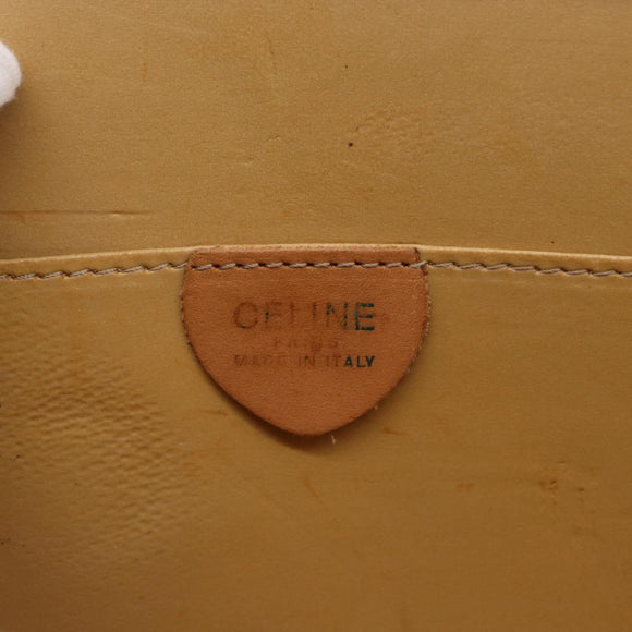 CELINE Macadam Canvas Shoulder Bag PVC Leather Brown Gold Auth BA8389