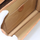 CELINE Macadam Canvas Shoulder Bag PVC Leather Brown Gold Auth BA8389-10