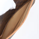 CELINE Macadam Canvas Shoulder Bag PVC Leather Brown Gold Auth BA8389-11