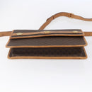 CELINE Macadam Canvas Shoulder Bag PVC Leather Brown Gold Auth BA8389-5