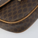 CELINE Macadam Canvas Shoulder Bag PVC Leather Brown Gold Auth BA8390-14