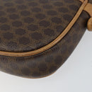 CELINE Macadam Canvas Shoulder Bag PVC Leather Brown Gold Auth BA8390-15