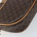 CELINE Macadam Canvas Shoulder Bag PVC Leather Brown Gold Auth BA8390-16