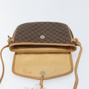 CELINE Macadam Canvas Shoulder Bag PVC Leather Brown Gold Auth BA8390-10