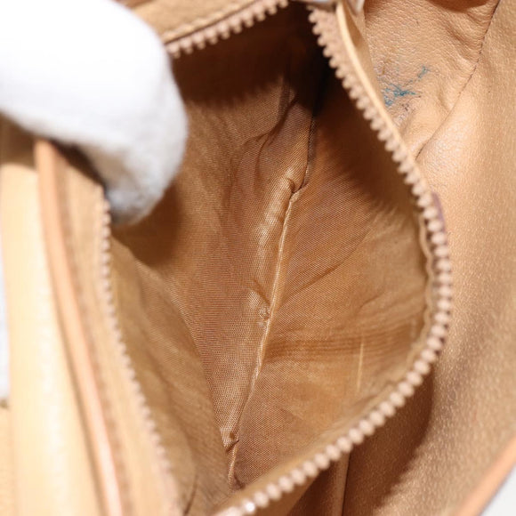 CELINE Macadam Canvas Shoulder Bag PVC Leather Brown Gold Auth BA8390