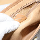 CELINE Macadam Canvas Shoulder Bag PVC Leather Brown Gold Auth BA8390-12