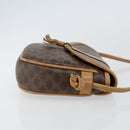 CELINE Macadam Canvas Shoulder Bag PVC Leather Brown Gold Auth BA8390-3