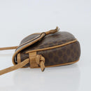 CELINE Macadam Canvas Shoulder Bag PVC Leather Brown Gold Auth BA8390-4