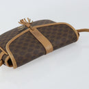 CELINE Macadam Canvas Shoulder Bag PVC Leather Brown Gold Auth BA8390-6