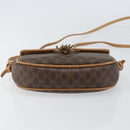 CELINE Macadam Canvas Shoulder Bag PVC Leather Brown Gold Auth BA8390-5