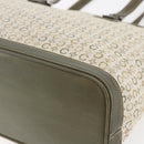 CELINE C Macadam Canvas Tote Bag Green Silver Auth BA8391-15