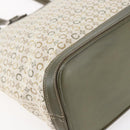 CELINE C Macadam Canvas Tote Bag Green Silver Auth BA8391-16