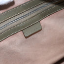 CELINE C Macadam Canvas Tote Bag Green Silver Auth BA8391-17