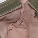 CELINE C Macadam Canvas Tote Bag Green Silver Auth BA8391-20