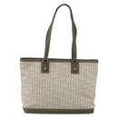 CELINE C Macadam Canvas Tote Bag Green Silver Auth BA8391-13