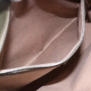 CELINE C Macadam Canvas Tote Bag Green Silver Auth BA8391-21