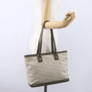 CELINE C Macadam Canvas Tote Bag Green Silver Auth BA8391-22