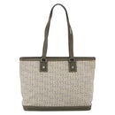 CELINE C Macadam Canvas Tote Bag Green Silver Auth BA8391-2