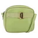 Salvatore Ferragamo Vala Shoulder Bag Leather Green Gold Auth BA8392-1