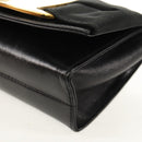 Salvatore Ferragamo Vala Shoulder Bag Leather Black Gold Auth BA8393V-16