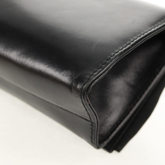 Salvatore Ferragamo Vala Shoulder Bag Leather Black Gold Auth BA8393V