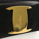 Salvatore Ferragamo Vala Shoulder Bag Leather Black Gold Auth BA8393V-19