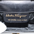 Salvatore Ferragamo Vala Shoulder Bag Leather Black Gold Auth BA8393V-12