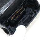 Salvatore Ferragamo Vala Shoulder Bag Leather Black Gold Auth BA8393V-11